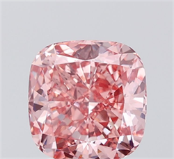 Picture of Lab Grown Diamond 3.03 Carats, CUSHION MODIFIED with  Cut, Fancy Vivid Pink Color, VS2 Clarity and Certified by IGI
