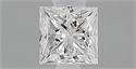 Natural Diamond 0.25 Carats, Princess with  Cut, D Color, VVS2 Clarity and Certified by GIA