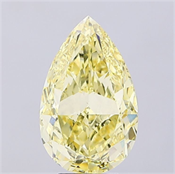 Picture of Lab Grown Diamond 6.27 Carats, Pear with  Cut, Fancy Intense Yellow Color, VS1 Clarity and Certified by IGI
