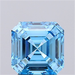 Picture of Lab Grown Diamond 2.18 Carats, Asscher with  Cut, Fancy Vivid Blue Color, VVS2 Clarity and Certified by IGI