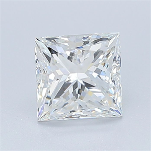Picture of Natural Diamond 1.34 Carats, Princess with  Cut, F Color, SI1 Clarity and Certified by GIA