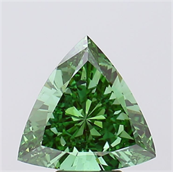 Picture of Lab Grown Diamond 3.27 Carats, TRIANGULAR with  Cut, Fancy Vivid Green Color, VS1 Clarity and Certified by IGI