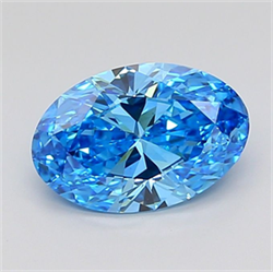 Picture of Lab Grown Diamond 2.75 Carats, Oval with  Cut, Fancy Vivid Blue Color, VS1 Clarity and Certified by IGI