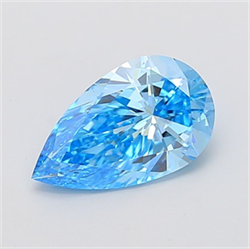 Picture of Lab Grown Diamond 2.51 Carats, Pear with  Cut, Fancy Vivid Blue Color, VS1 Clarity and Certified by IGI