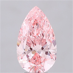 Picture of Lab Grown Diamond 6.05 Carats, Pear with  Cut, Fancy Vivid Pink Color, VVS2 Clarity and Certified by IGI