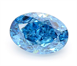 Picture of Lab Grown Diamond 1.25 Carats, Oval with  Cut, Fancy Vivid Blue Color, VVS2 Clarity and Certified by IGI