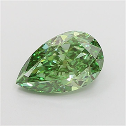 Picture of Lab Grown Diamond 1.57 Carats, Pear with  Cut, Fancy Vivid Green Color, VS1 Clarity and Certified by IGI