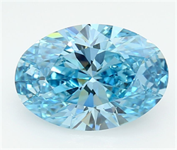 Picture of Lab Grown Diamond 3.05 Carats, Oval with  Cut, Fancy Vivid Blue Color, VVS1 Clarity and Certified by IGI