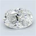 Natural Diamond 1.30 Carats, Oval with  Cut, H Color, VVS1 Clarity and Certified by GIA