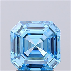 Picture of Lab Grown Diamond 1.95 Carats, Asscher with  Cut, Fancy Vivid Blue Color, VS1 Clarity and Certified by IGI