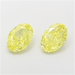 Picture of Lab Grown Diamond 1.51 Carats, Oval with  Cut, Fancy Intense Yellow Color, VVS2 Clarity and Certified by IGI