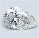 Natural Diamond 5.03 Carats, Pear with  Cut, H Color, SI1 Clarity and Certified by GIA