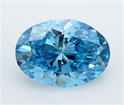 Picture of Lab Grown Diamond 2.01 Carats, Oval with  Cut, Fancy Vivid Blue Color, VVS2 Clarity and Certified by IGI