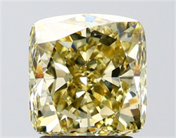 Picture of Lab Grown Diamond 2.81 Carats, CUSHION MODIFIED with  Cut, Fancy Light Yellow Color, VS1 Clarity and Certified by IGI