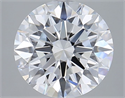 Lab Grown Diamond 3.16 Carats, Round with Ideal Cut, D Color, VVS2 Clarity and Certified by IGI