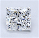 Natural Diamond 1.71 Carats, Princess with  Cut, D Color, VS1 Clarity and Certified by GIA