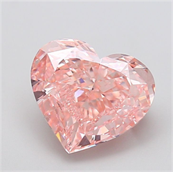 Picture of Lab Grown Diamond 5.02 Carats, Heart with  Cut, Fancy Intense Pink Color, VS1 Clarity and Certified by IGI