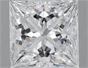 Natural Diamond 1.01 Carats, Princess with  Cut, D Color, SI2 Clarity and Certified by GIA