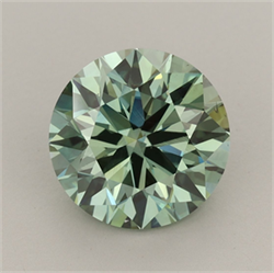 Picture of Lab Grown Diamond 4.19 Carats, Round with Excellent Cut, Fancy Vivid Green Color, VS2 Clarity and Certified by IGI