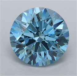 Picture of Lab Grown Diamond 2.01 Carats, Round with Excellent Cut, Fancy Vivid Blue Color, VVS1 Clarity and Certified by IGI