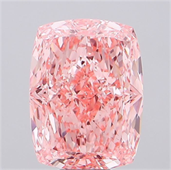 Picture of Lab Grown Diamond 12.62 Carats, CUSHION MODIFIED with  Cut, Fancy Vivid Pink Color, VS1 Clarity and Certified by IGI
