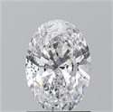 Natural Diamond 1.21 Carats, Oval with  Cut, D Color, SI2 Clarity and Certified by GIA