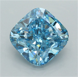 Picture of Lab Grown Diamond 2.52 Carats, CUSHION MODIFIED with  Cut, Fancy Vivid Blue Color, VVS2 Clarity and Certified by IGI