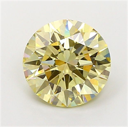 Picture of Lab Grown Diamond 3.94 Carats, Round with Excellent Cut, Fancy Light Yellow Color, VS1 Clarity and Certified by IGI
