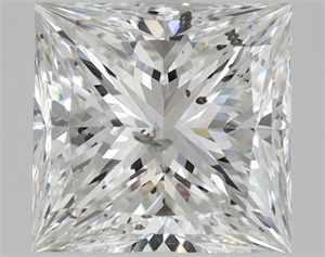 Picture of Natural Diamond 1.70 Carats, Princess with  Cut, E Color, SI2 Clarity and Certified by HRD