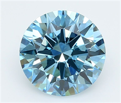 Picture of Lab Grown Diamond 2.36 Carats, Round with Ideal Cut, Fancy Vivid Blue Color, VVS2 Clarity and Certified by IGI