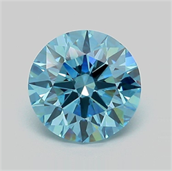 Picture of Lab Grown Diamond 2.01 Carats, Round with Ideal Cut, Fancy Vivid Blue Color, VS1 Clarity and Certified by IGI