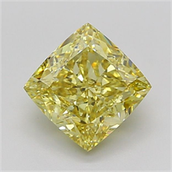 Picture of Lab Grown Diamond 3.01 Carats, CUSHION MODIFIED with  Cut, Fancy Intense Yellow Color, VS1 Clarity and Certified by IGI