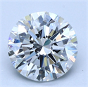 Natural Diamond 1.90 Carats, Round with Excellent Cut, E Color, VVS1 Clarity and Certified by GIA