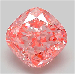 Picture of Lab Grown Diamond 3.09 Carats, CUSHION MODIFIED with  Cut, Fancy Vivid Pink Color, VS1 Clarity and Certified by IGI