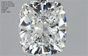 Picture of Natural Diamond 0.50 Carats, Cushion with  Cut, G Color, VVS2 Clarity and Certified by GIA