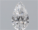 Natural Diamond 0.72 Carats, Pear with  Cut, D Color, VVS2 Clarity and Certified by GIA