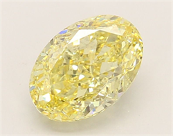 Picture of Lab Grown Diamond 2.18 Carats, Oval with  Cut, Fancy Vivid Yellow Color, VS2 Clarity and Certified by IGI