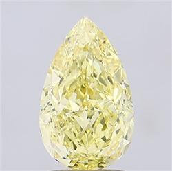 Picture of Lab Grown Diamond 1.95 Carats, Pear with  Cut, Fancy Intense Yellow Color, VVS2 Clarity and Certified by IGI