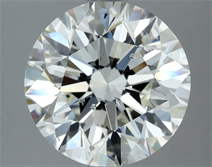 Picture of Natural Diamond 3.02 Carats, Round with Excellent Cut, J Color, SI2 Clarity and Certified by GIA