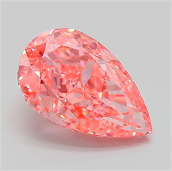 Picture of Lab Grown Diamond 3.08 Carats, Pear with  Cut, Fancy Vivid Pink Color, VVS2 Clarity and Certified by IGI