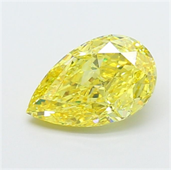 Picture of Lab Grown Diamond 1.78 Carats, Pear with  Cut, Fancy Vivid Yellow Color, VS1 Clarity and Certified by IGI