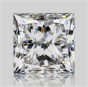 Natural Diamond 1.00 Carats, Princess with  Cut, H Color, VS1 Clarity and Certified by GIA