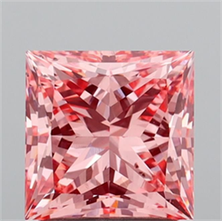 Picture of Lab Grown Diamond 2.01 Carats, Princess with  Cut, Fancy Vivid Pink Color, VS2 Clarity and Certified by IGI