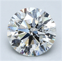 Natural Diamond 2.53 Carats, Round with Excellent Cut, I Color, SI2 Clarity and Certified by GIA