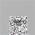 Natural Diamond 0.62 Carats, Princess with  Cut, F Color, VVS2 Clarity and Certified by GIA