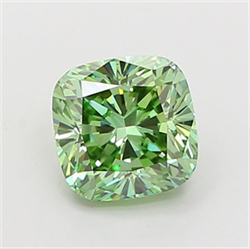 Picture of Lab Grown Diamond 1.53 Carats, CUSHION MODIFIED with  Cut, Fancy Vivid Green Color, VS2 Clarity and Certified by IGI