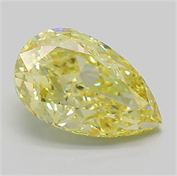 Picture of Lab Grown Diamond 2.17 Carats, Pear with  Cut, Fancy Intense Yellow Color, VS1 Clarity and Certified by IGI
