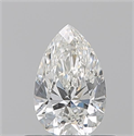 Natural Diamond 0.52 Carats, Pear with  Cut, H Color, VVS1 Clarity and Certified by GIA