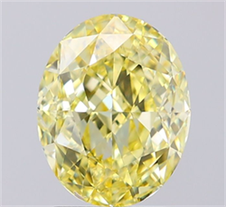 Picture of Lab Grown Diamond 2.67 Carats, Oval with  Cut, Fancy Yellow Color, VVS2 Clarity and Certified by IGI