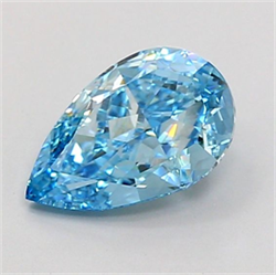 Picture of Lab Grown Diamond 1.26 Carats, Pear with  Cut, Fancy Vivid Blue Color, VVS2 Clarity and Certified by IGI
